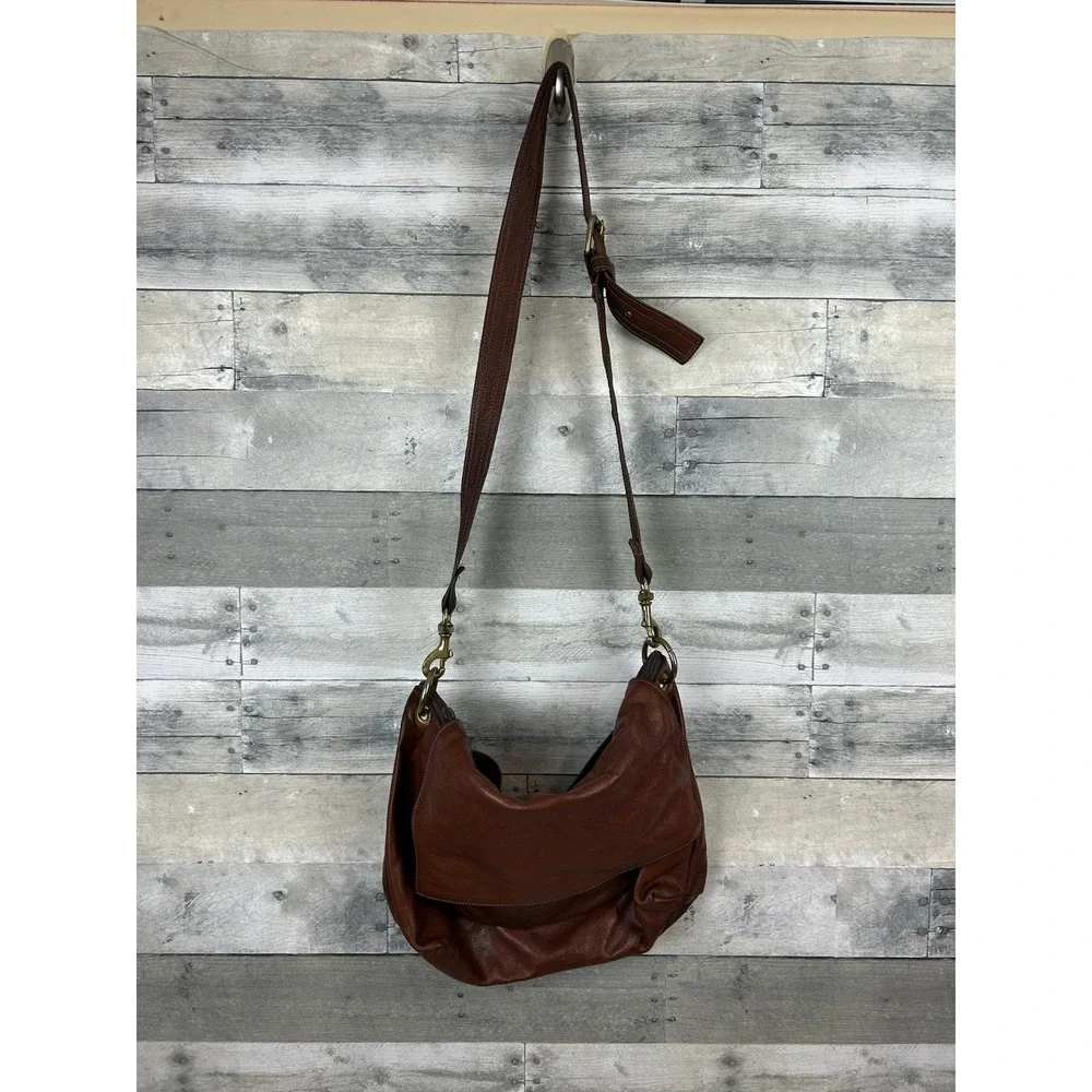 Fred Eisen VTG Hand Crafted Brown Leather Crossbody Satchel